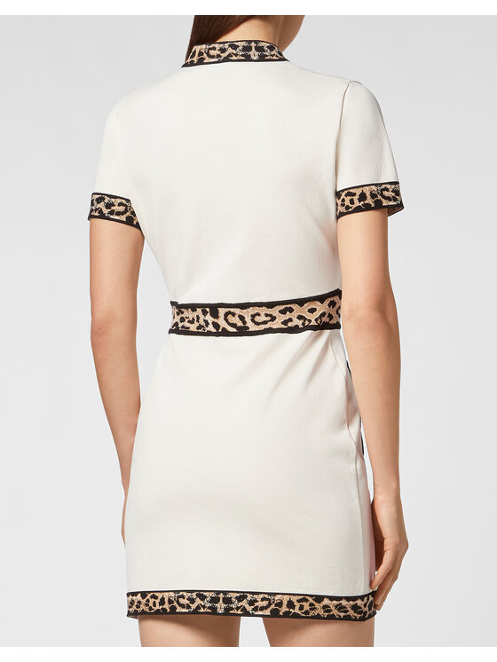 PHILIPP PLEIN PHILIPP PLEIN Sukienka wieczorowa 3621 Beżowy Fitted Fit
