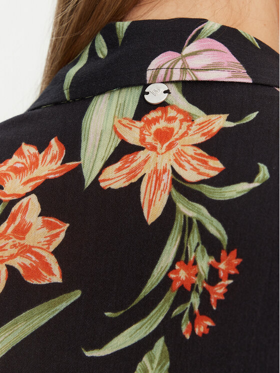 Roxy Roxy Srajca Beach Nostalgia ERJWT03680 Črna Relaxed Fit