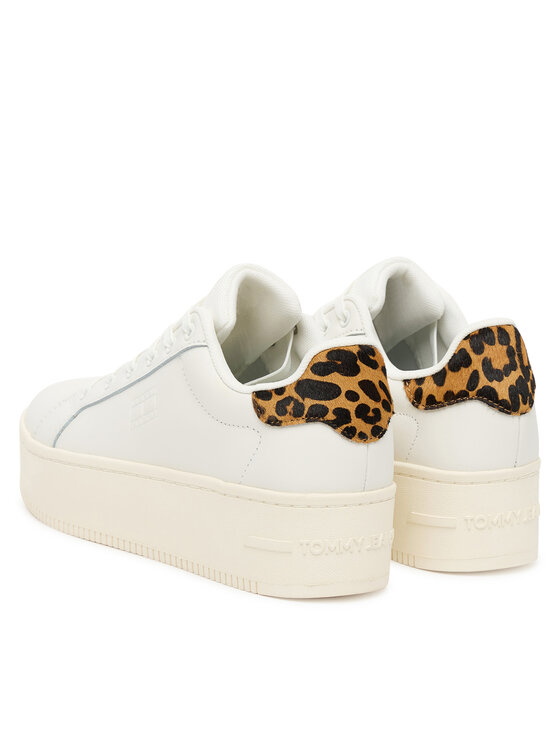 Tommy Jeans Tommy Jeans Сникърси Tjw Flatform Leopard Sneaker EN0EN02930 Бял