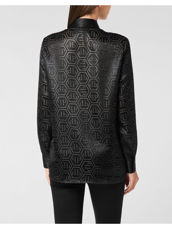 PHILIPP PLEIN PHILIPP PLEIN Koszula 26475 Czarny Fitted Fit