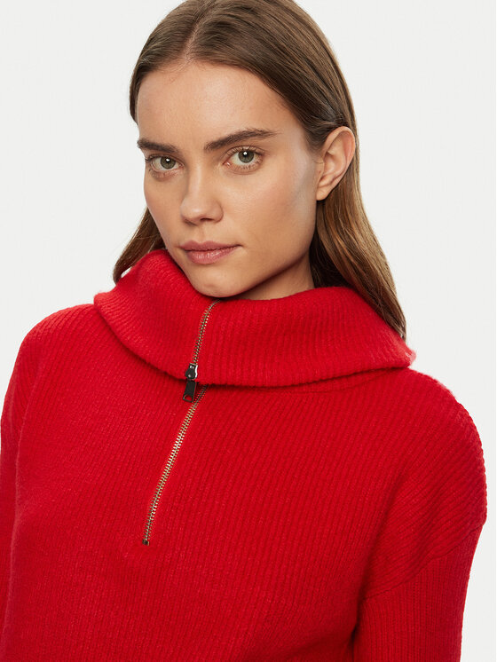 Morgan Morgan Sweter 242-MCOLAR Czerwony Regular Fit