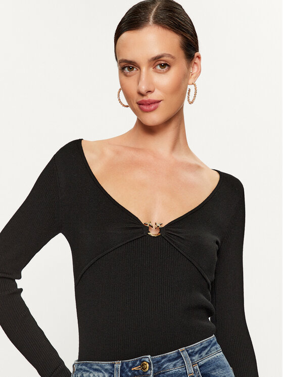 PINKO Pinko Πουλόβερ Giraffa 101846 A15S Μαύρο Slim Fit