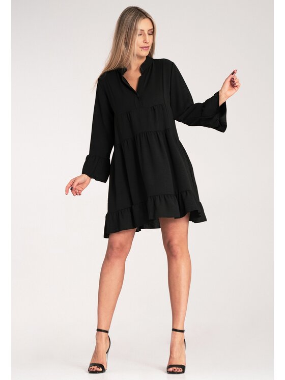 FIGL FIGL Vestito da giorno M1136 Nero A-Line Fit