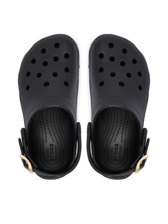 Crocs Crocs Šlepetės Classic Metallic Buckle Clog K 214228 Juoda