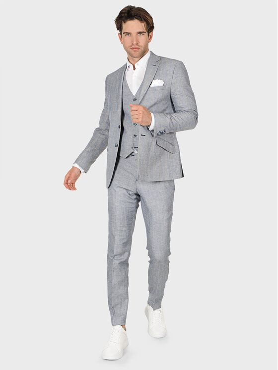 Evenemen Evenemen Marynarka OVO BLUE Szary Slim Fit