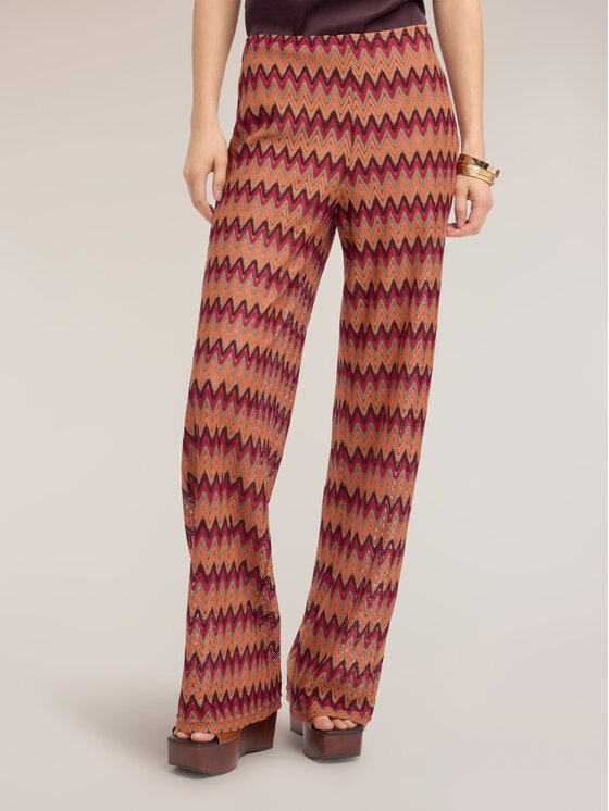 Motivi Motivi Spodnie materiałowe P01XQ004632N0S7 Pomarańczowy Flare Fit