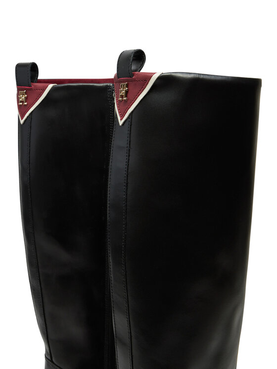 Tommy Hilfiger Tommy Hilfiger Μπότες Premium Leather Long Boot FW0FW08180 Μαύρο