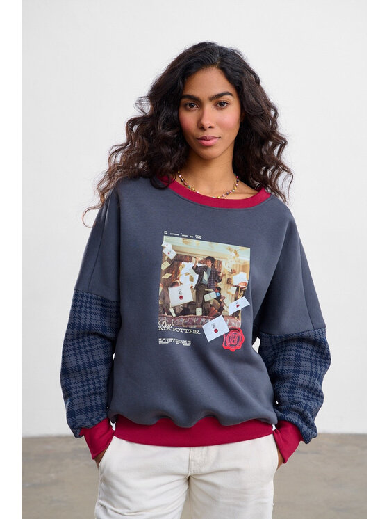 NAOKO NAOKO Bluza Dear Potter Szary Reglan Fit