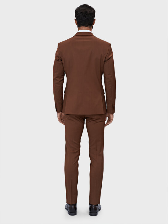 Evenemen Evenemen Garnitur Rector Brązowy Slim Fit