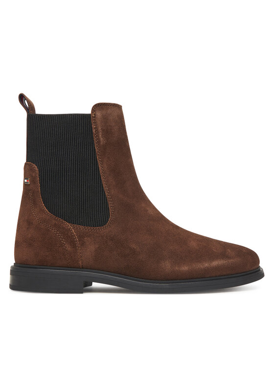 Tommy Hilfiger Tommy Hilfiger Kotníková obuv s elastickým prvkem Flag Boot FW0FW08780 Hnědá