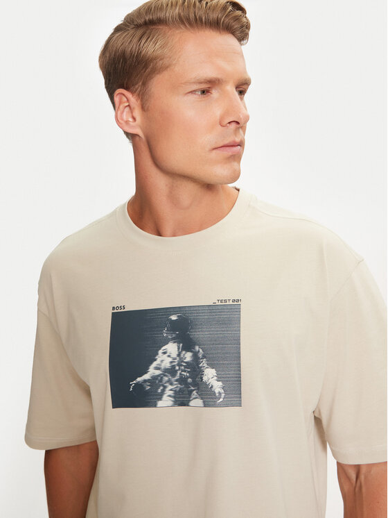 BOSS Boss Tričko Astronaut 50528209 Béžová Regular Fit