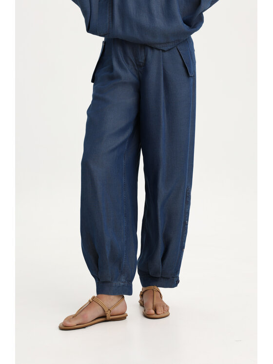 Deni Cler Milano Deni Cler Milano Spodnie materiałowe W-DC-5240-F2-I1-58-1 Granatowy Loose Leg