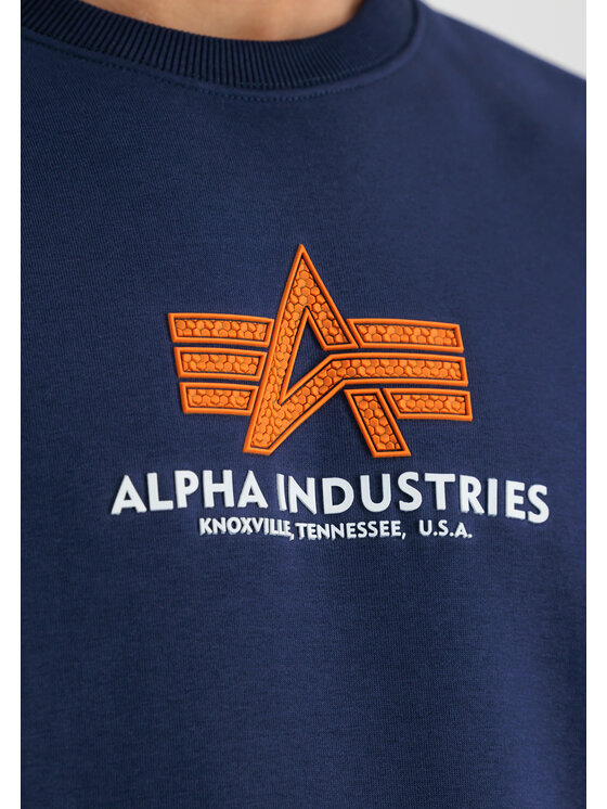 Alpha Industries Alpha Industries Bluza Basic Rubber Sweatshirt Granatowy Regular Fit