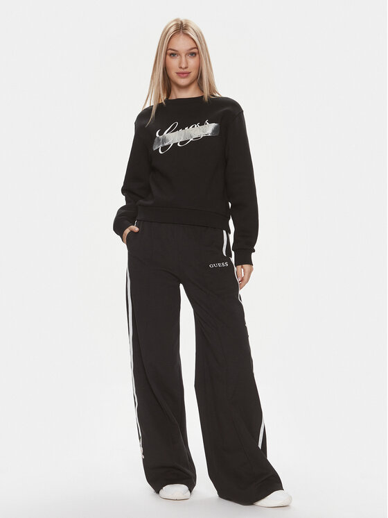 Guess Guess Μπλούζα W4RQ15 K9Z21 Μαύρο Regular Fit