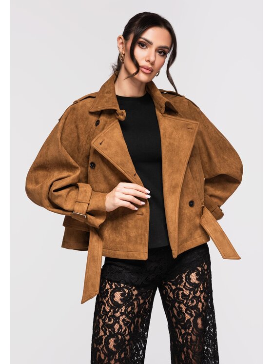 Ombre Ombre Kurtka przejściowa OW-JANP-0114 Miedziany Oversize