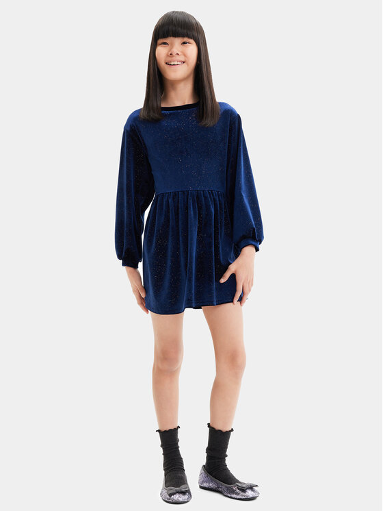 Desigual Desigual Večerné šaty 23WGVK16 Modrá Regular Fit