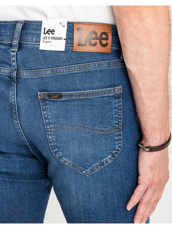 Lee Lee Jeansy X STRAIGHT Niebieski Straight Leg