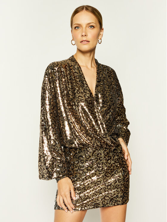 Manila Grace Manila Grace Коктейльна сукня A539PY Золотий Regular Fit