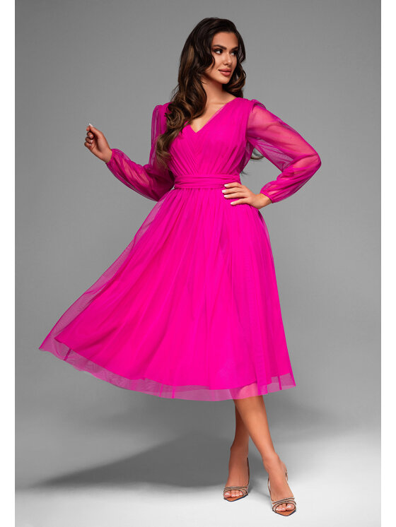 Ombre Ombre Sukienka koktajlowa LA-OM-DLR007 Różowy Regular Fit