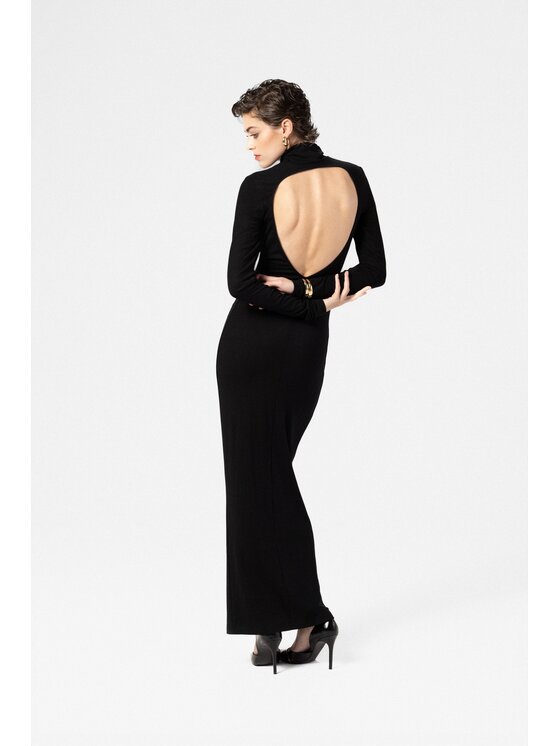 LE POSSÉ LE POSSÉ Φόρεμα υφασμάτινο SMZOP Μαύρο Slim Fit