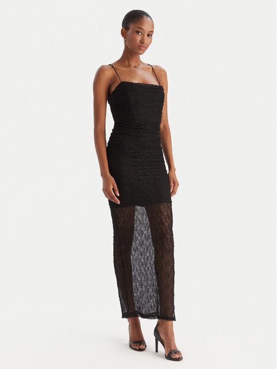 Eleh Eleh Kokteilinė suknelė EFW250350 Juoda Slim Fit
