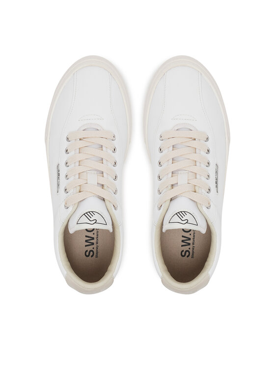 S.W.C Stepney Workers Club S.W.C Stepney Workers Club Πάνινα παπούτσια Dellow 02 Cup Leather YA21500 Λευκό