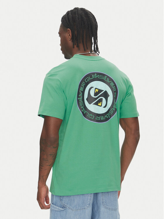 Quiksilver Quiksilver Tricou Circle Back Ss EQYZT08054 Verde Regular Fit