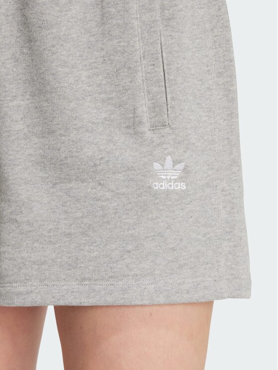adidas adidas Szorty materiałowe French Terry Szary jasny Loose Fit