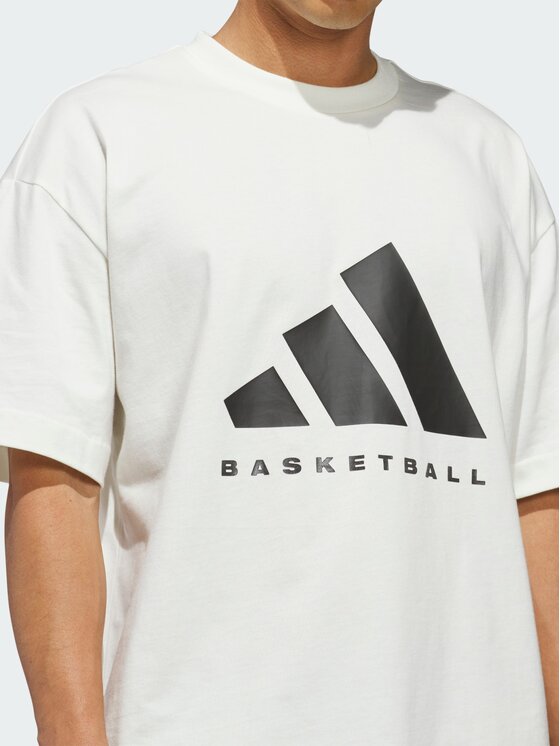 adidas adidas Koszulka techniczna Basketball Biały Loose Fit