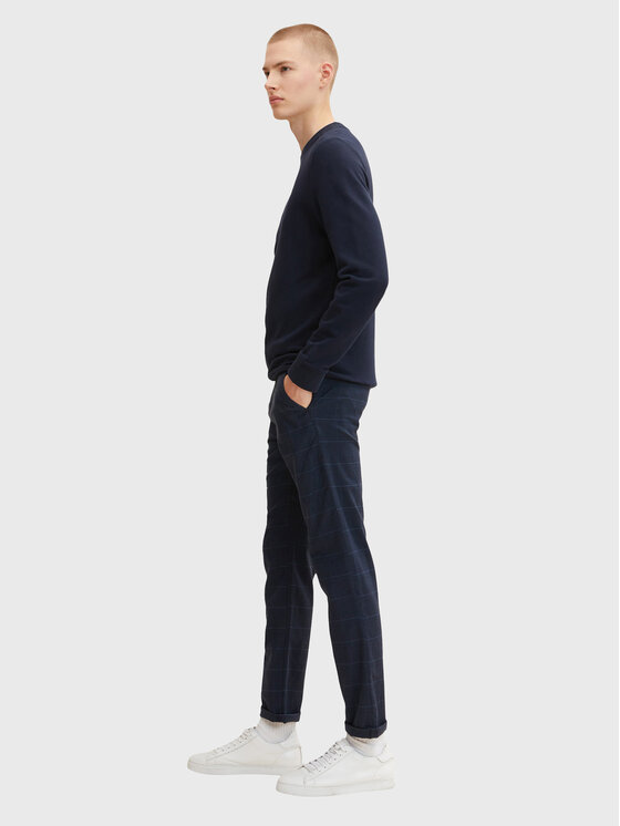 TOM TAILOR Denim Herren Chino Hose – Straight Fit, Twill-Stoff, Mit Knopf & Reißverschluss