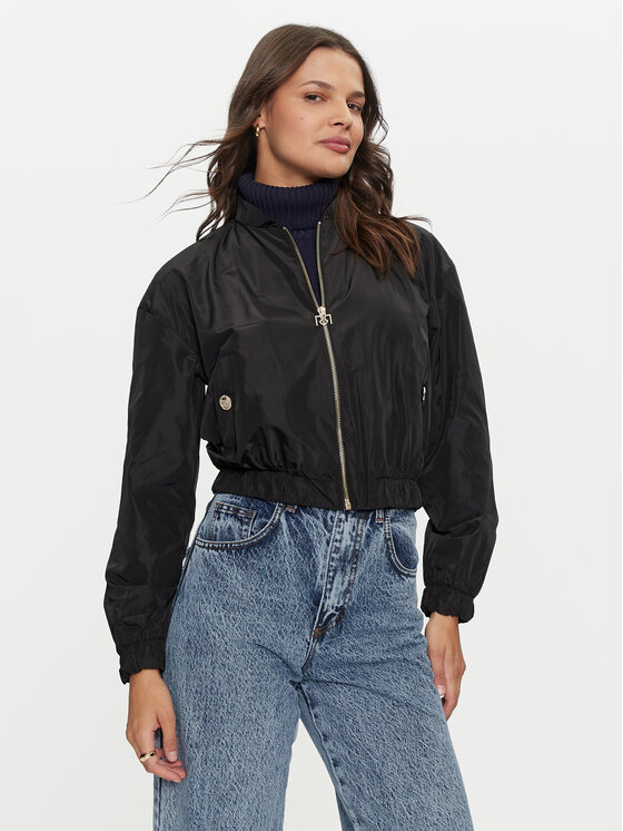 Rinascimento Rinascimento Bomber dzseki CFC0119826003 Fekete Regular Fit