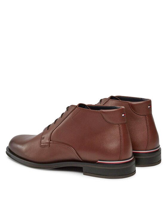Tommy Hilfiger Tommy Hilfiger Gležnjarji Core Rwb Hilfiger Lth L Boot FM0FM04804 Rjava