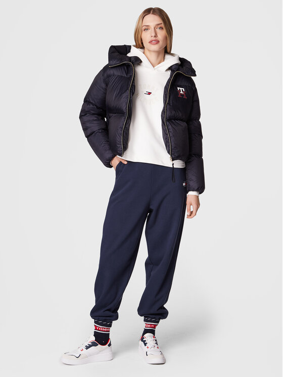 Tommy Hilfiger Tommy Hilfiger Kurtka puchowa Monogram WW0WW37479 Granatowy Regular Fit