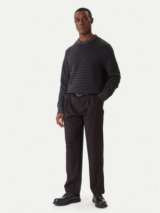 Calvin Klein Calvin Klein Sweter LV04LD306G Szary Regular Fit