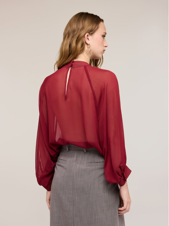 Motivi Motivi Bluzka 2057W000827N036 Bordowy Regular Fit