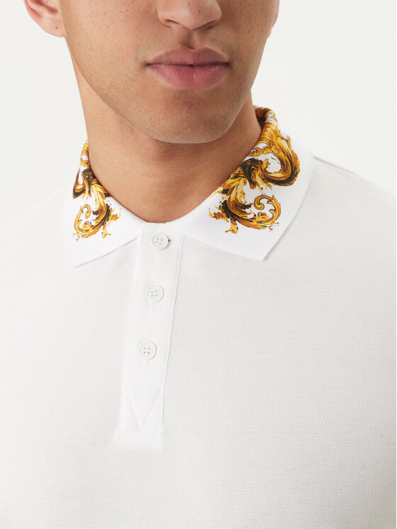 Versace Jeans Couture Versace Jeans Couture Polo majica 80GAGT12 CJ01T Bela Slim Fit