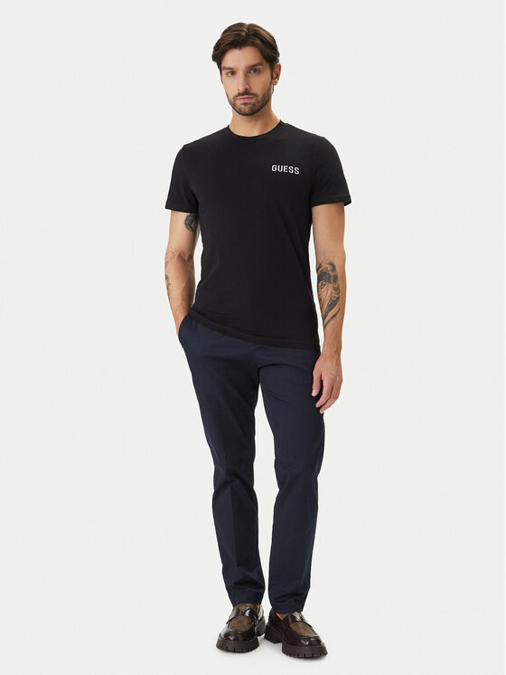 Guess Guess Tričko U6GM03 K6YW1 Čierna Slim Fit