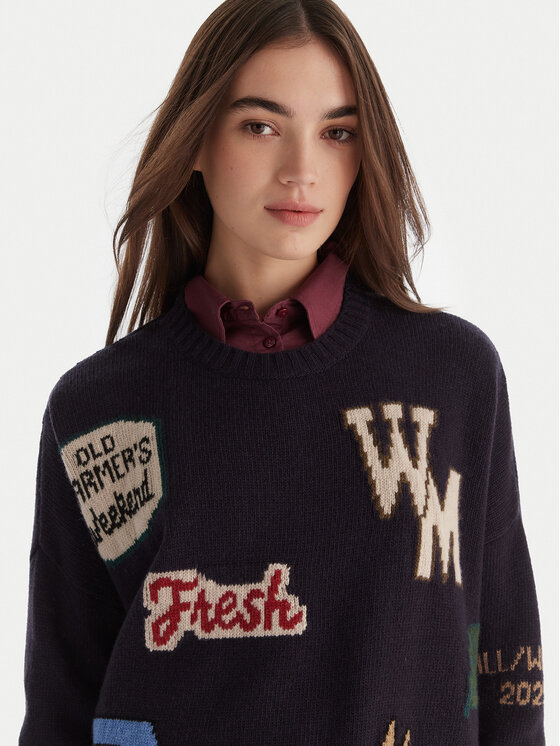 Weekend Max Mara Weekend Max Mara Megztinis Pavidi 2525366262 Tamsiai mėlyna Oversize