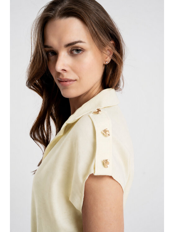 CLICK CLICK Letné šaty 60-6025 Svetlo žltá Comfortable Fit