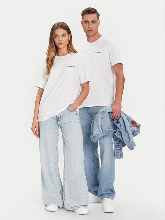 Guess Jeans Guess Jeans T-krekls M5BI78 K8FQ4 Balts Regular Fit