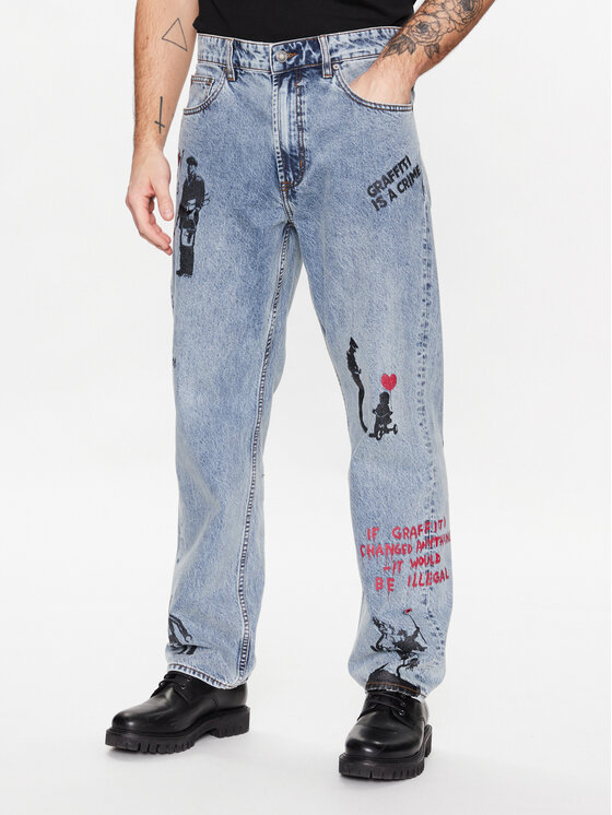 Guess Jeans hlače Carpenter M3GAT5 D4YO0 Modra Relaxed Fit