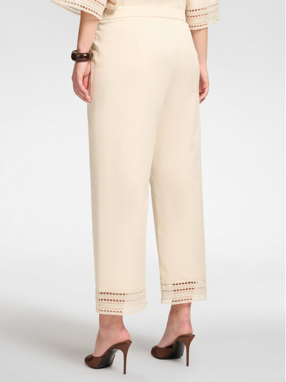 Elena Mirò Elena Mirò Spodnie materiałowe P008P000456N002 Kremowy Regular Fit