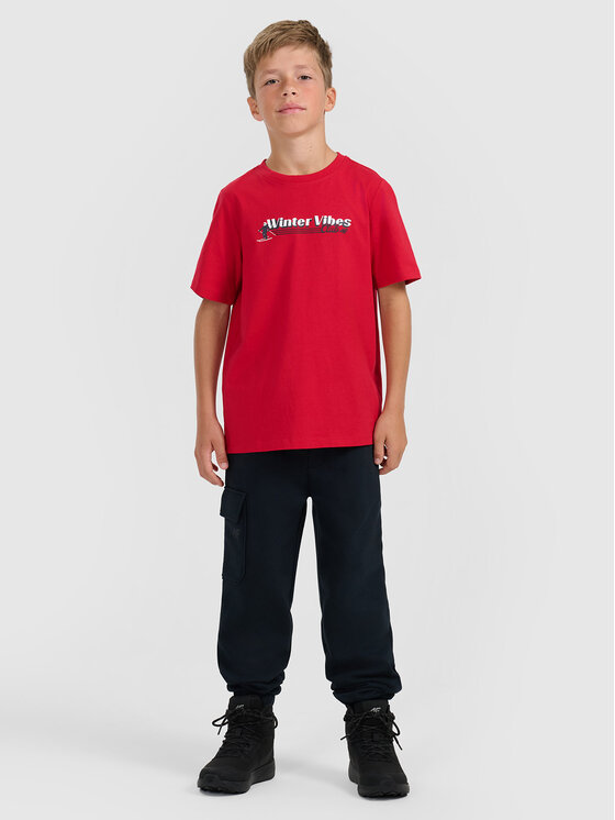 4F 4F T-Shirt APRES SKI Czerwony Regular Fit