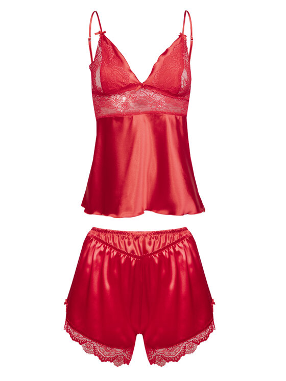 DKaren Lingerie DKaren Lingerie Komplet bielizny Harmonia Czerwony Classic Fit