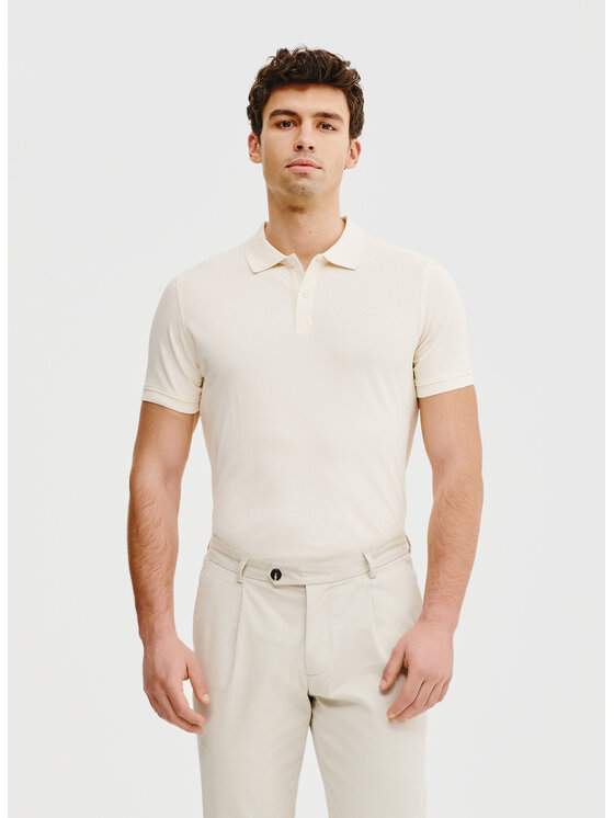 Pako Lorente Pako Lorente Polo P25SF-TX-004 Beżowy Classic Fit
