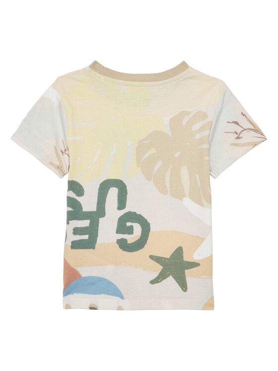 Guess Guess Set tricou și pantaloni scurți N5GG05 K8HM4 Bej Regular Fit