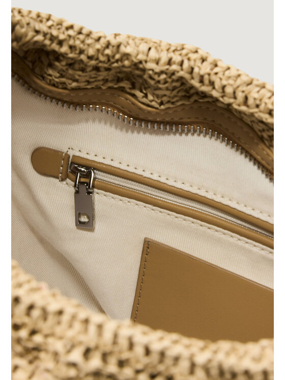 Desigual Desigual Τσάντα BAG_HALF LOGO RAFFIA WA Μπεζ