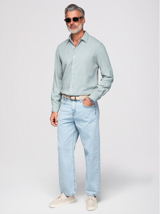 Ombre Ombre Koszula OM-SHCS-0190 Szary Regular Fit