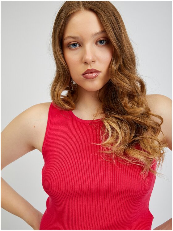 Orsay Orsay Tank top 507498324000__L Różowy Regular Fit
