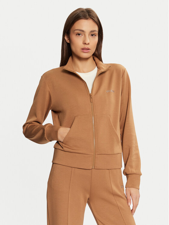 Guess Guess Bluză V5RQ17 KCOB2 Maro Regular Fit